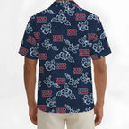Custom Navy Hibiscus Hawaiian Shirt With Live Preview 2