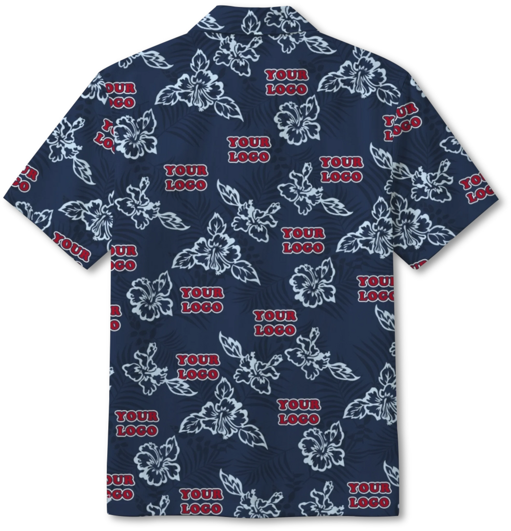 Custom Navy Hibiscus Hawaiian Shirt With Live Preview 4