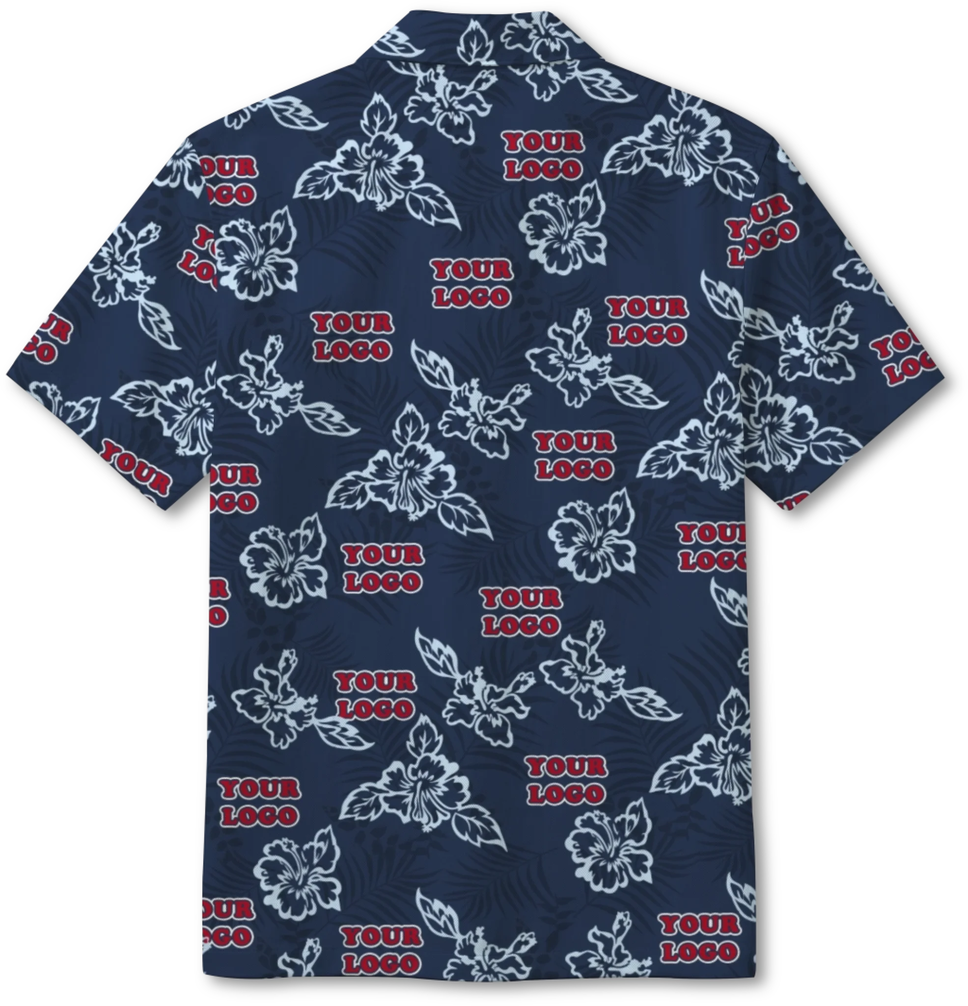 Custom Navy Hibiscus Hawaiian Shirt With Live Preview 4