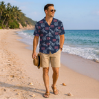 Custom Navy Hibiscus Hawaiian Shirt With Live Preview 6