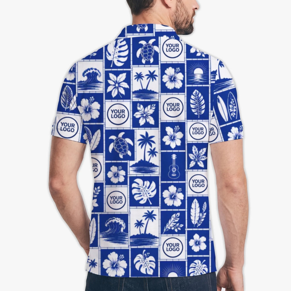 Custom Hibiscus Polo Shirt With Preview2