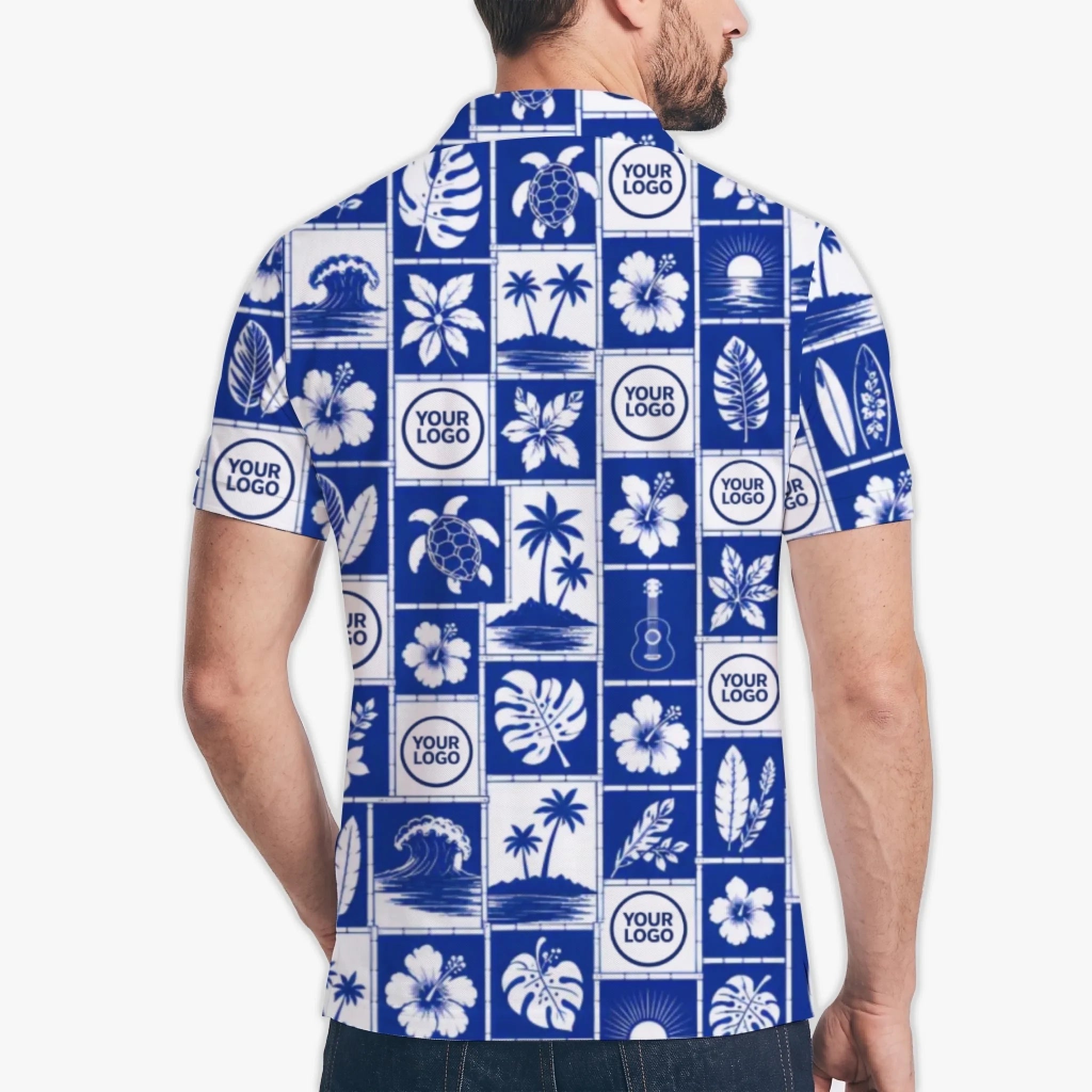 Custom Hibiscus Polo Shirt With Preview2