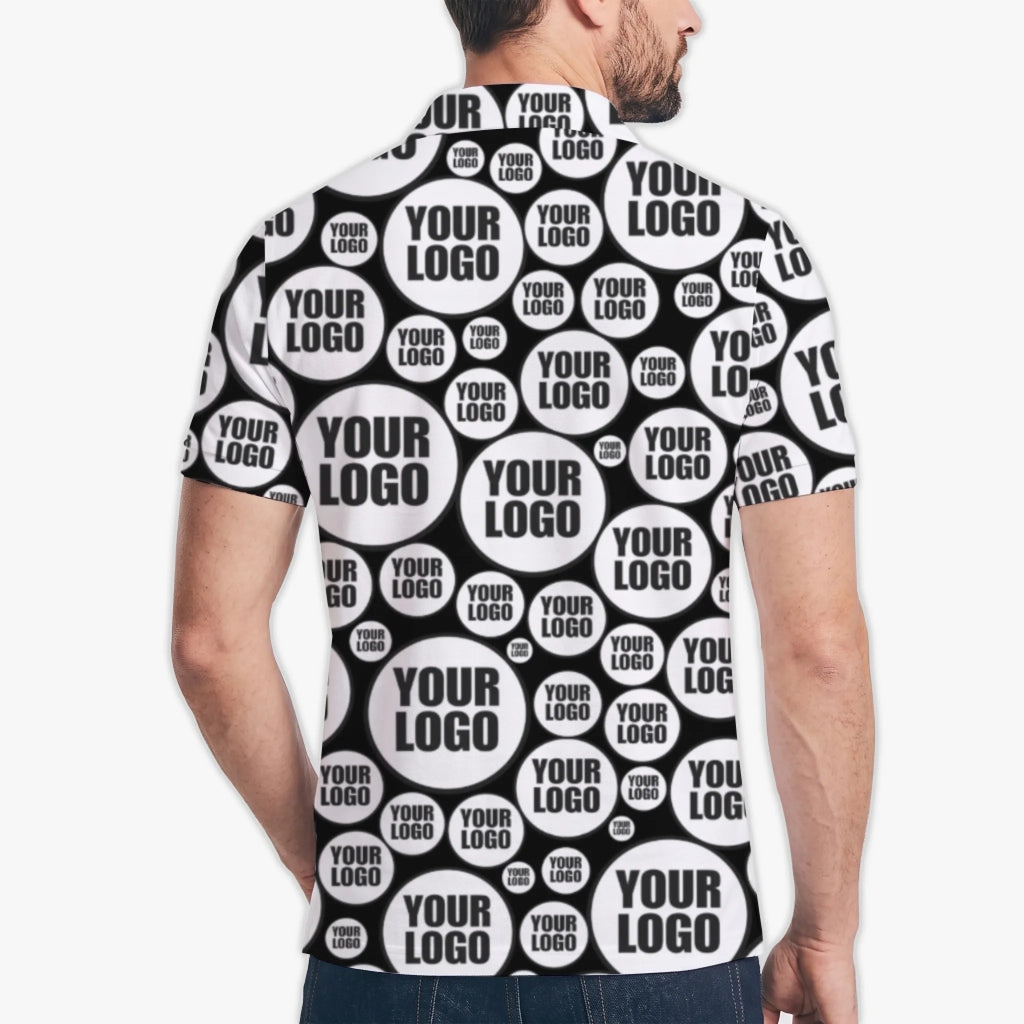 Custom Circle Logo Pattern Polo Shirt2
