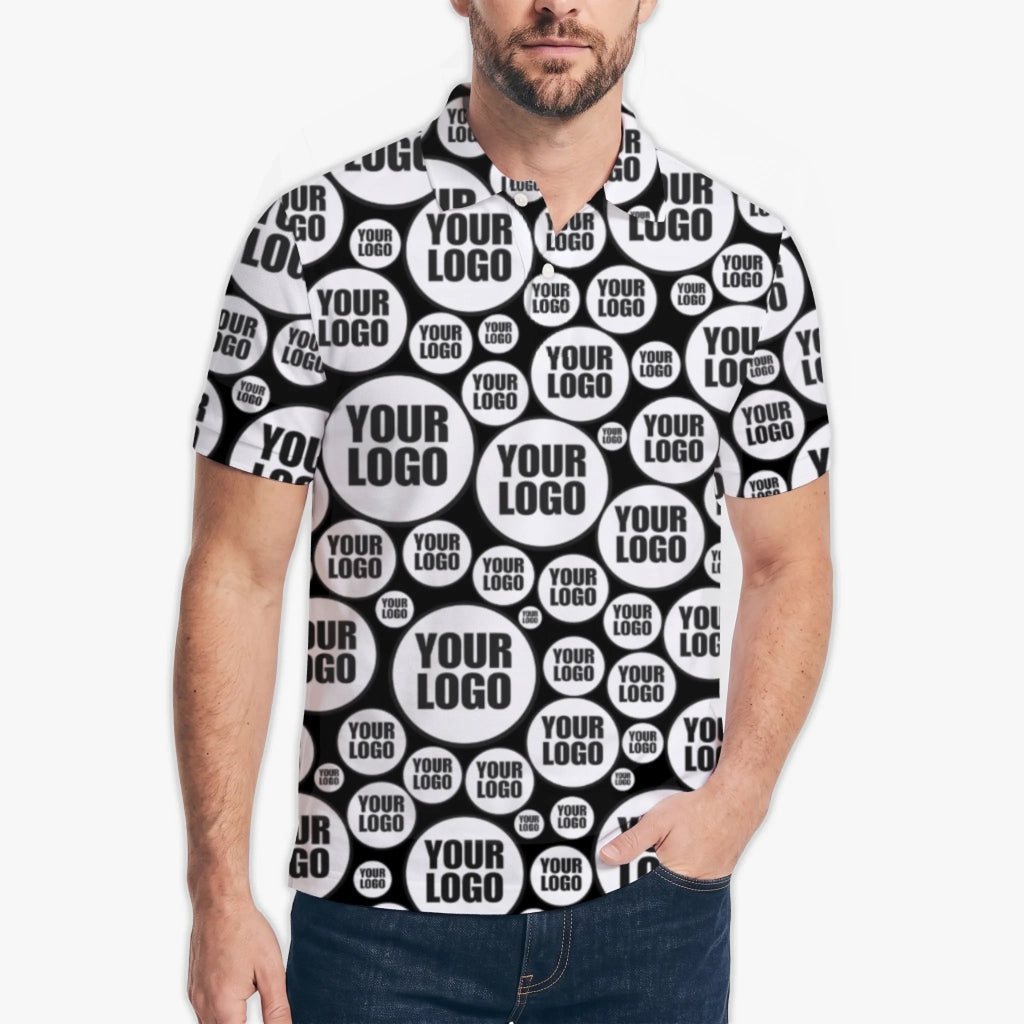 Custom Circle Logo Pattern Polo Shirt1
