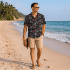 Custom Black Hibiscus Hawaiian Shirt With Live Preview - Mako Hawaiian