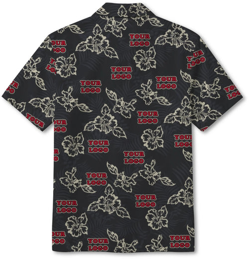 Custom Black Hibiscus Hawaiian Shirt With Live Preview - Mako Hawaiian