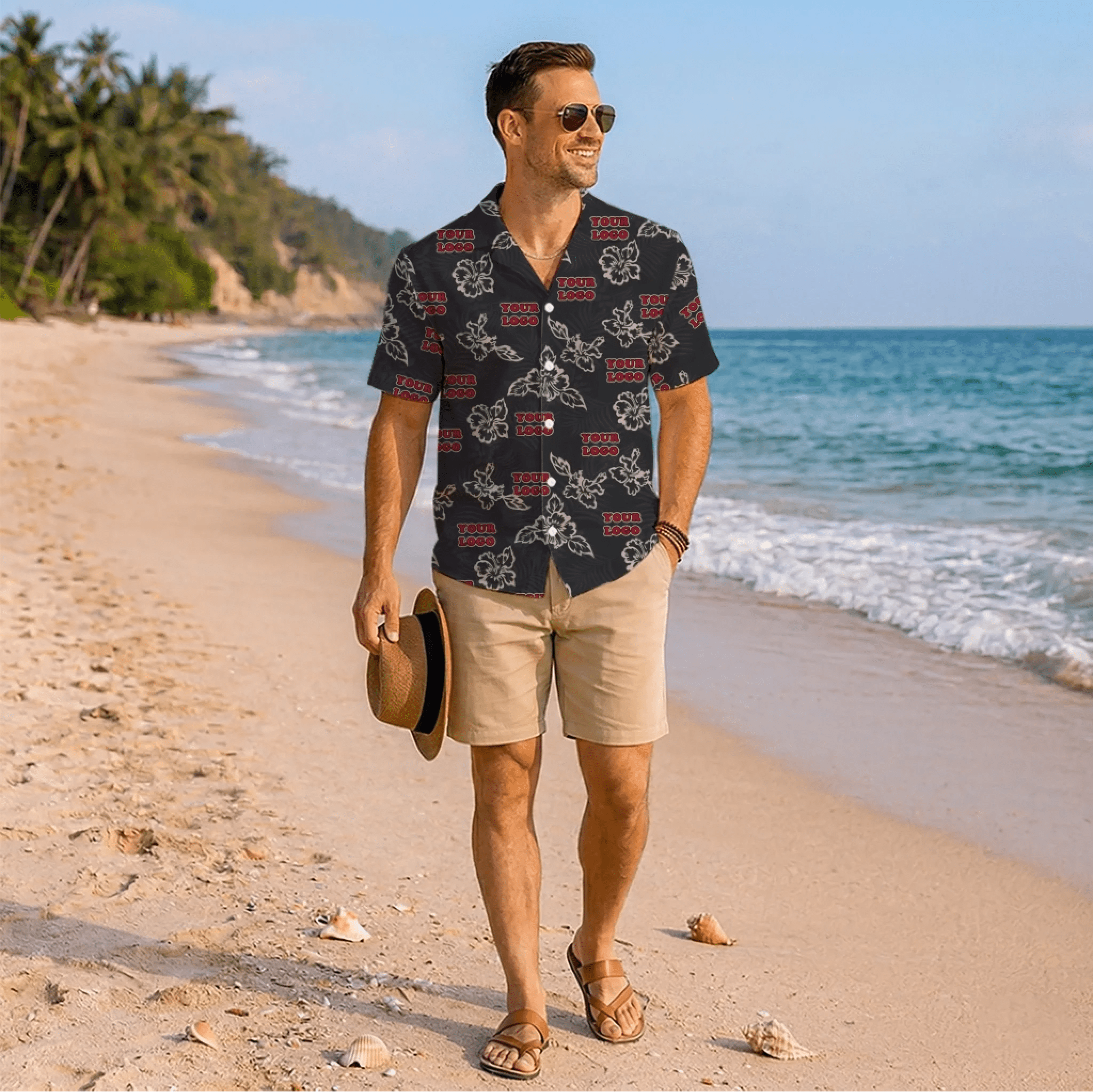 Custom Black Hibiscus Hawaiian Shirt With Live Preview - Mako Hawaiian