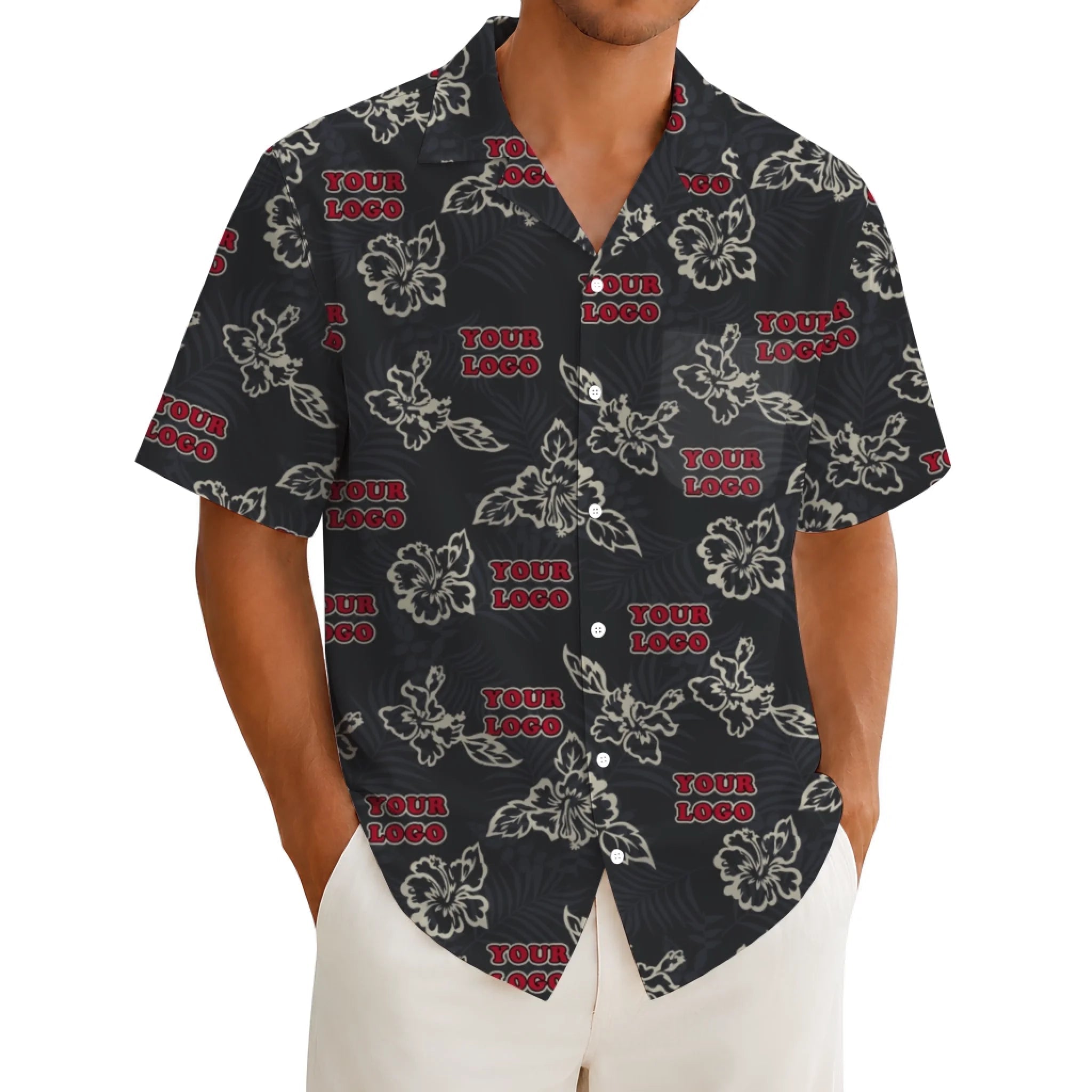 Custom Black Hibiscus Hawaiian Shirt With Live Preview - Mako Hawaiian