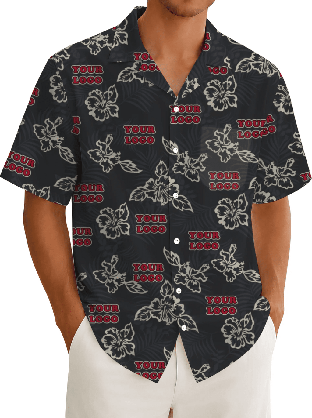 Custom Black Hibiscus Hawaiian Shirt With Live Preview - Mako Hawaiian