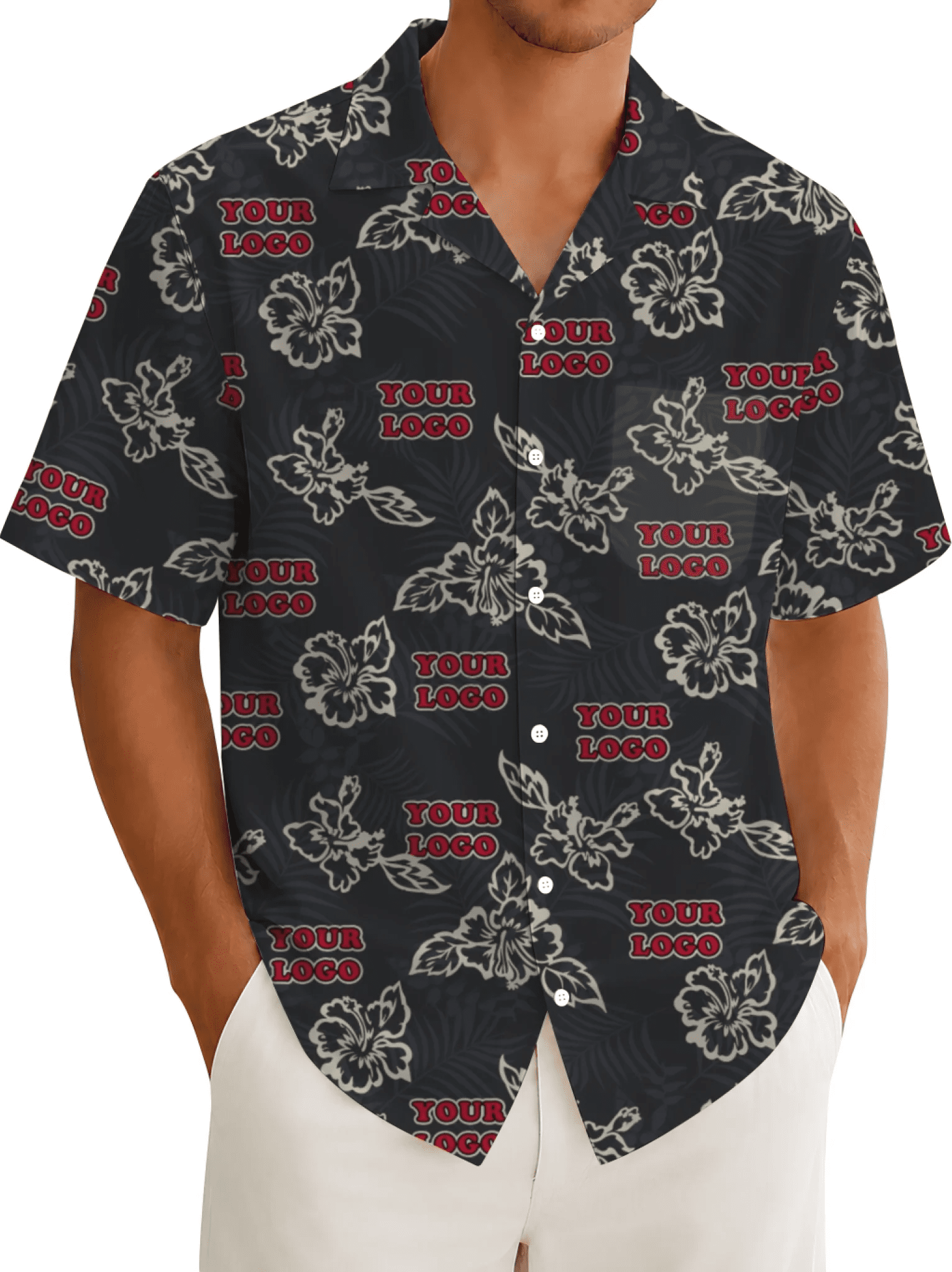 Custom Black Hibiscus Hawaiian Shirt With Live Preview - Mako Hawaiian