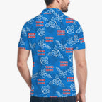 Custom Blue Hibiscus Polo Shirt With Live Preview - Mako Hawaiian