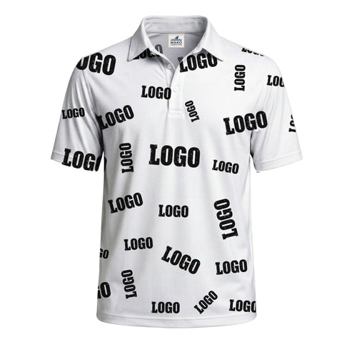 Custom Brand Logo All-Over Print Polo Shirt - Mako Hawaiian