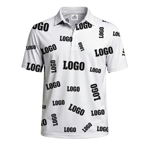 Custom Brand Logo All-Over Print Polo Shirt - Mako Hawaiian