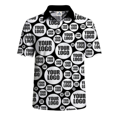 Custom Circle Logo Pattern Polo Shirt - Mako Hawaiian