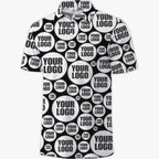 Custom Circle Logo Pattern Polo Shirt - Mako Hawaiian