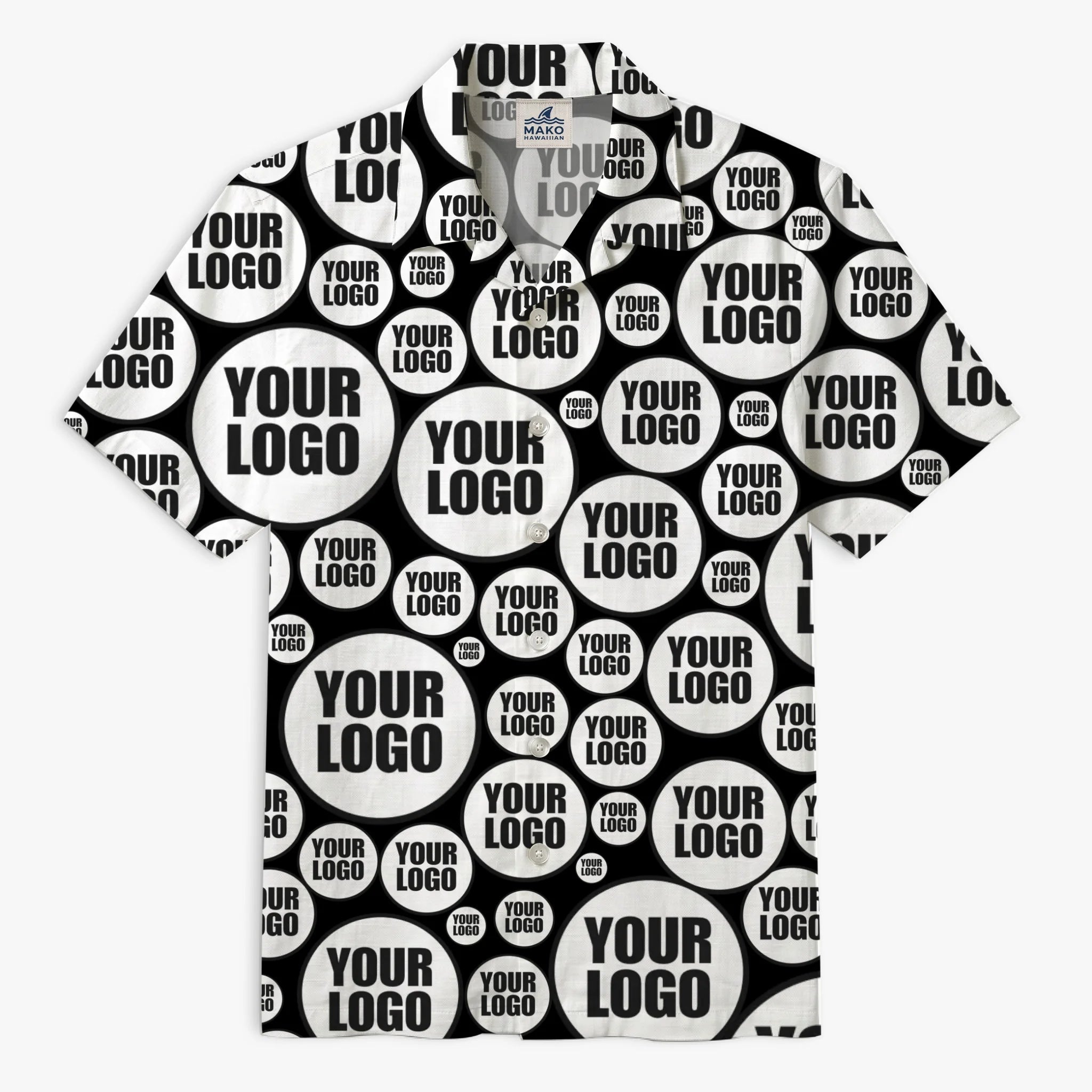 Custom Circle Logo Pattern Shirt - Mako Hawaiian