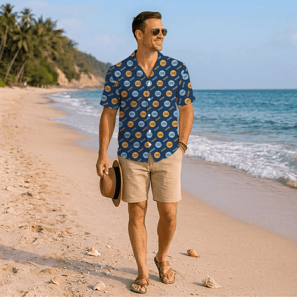 Custom Company Logo And Employee Name Hawaiian Shirt - Mako Hawaiian