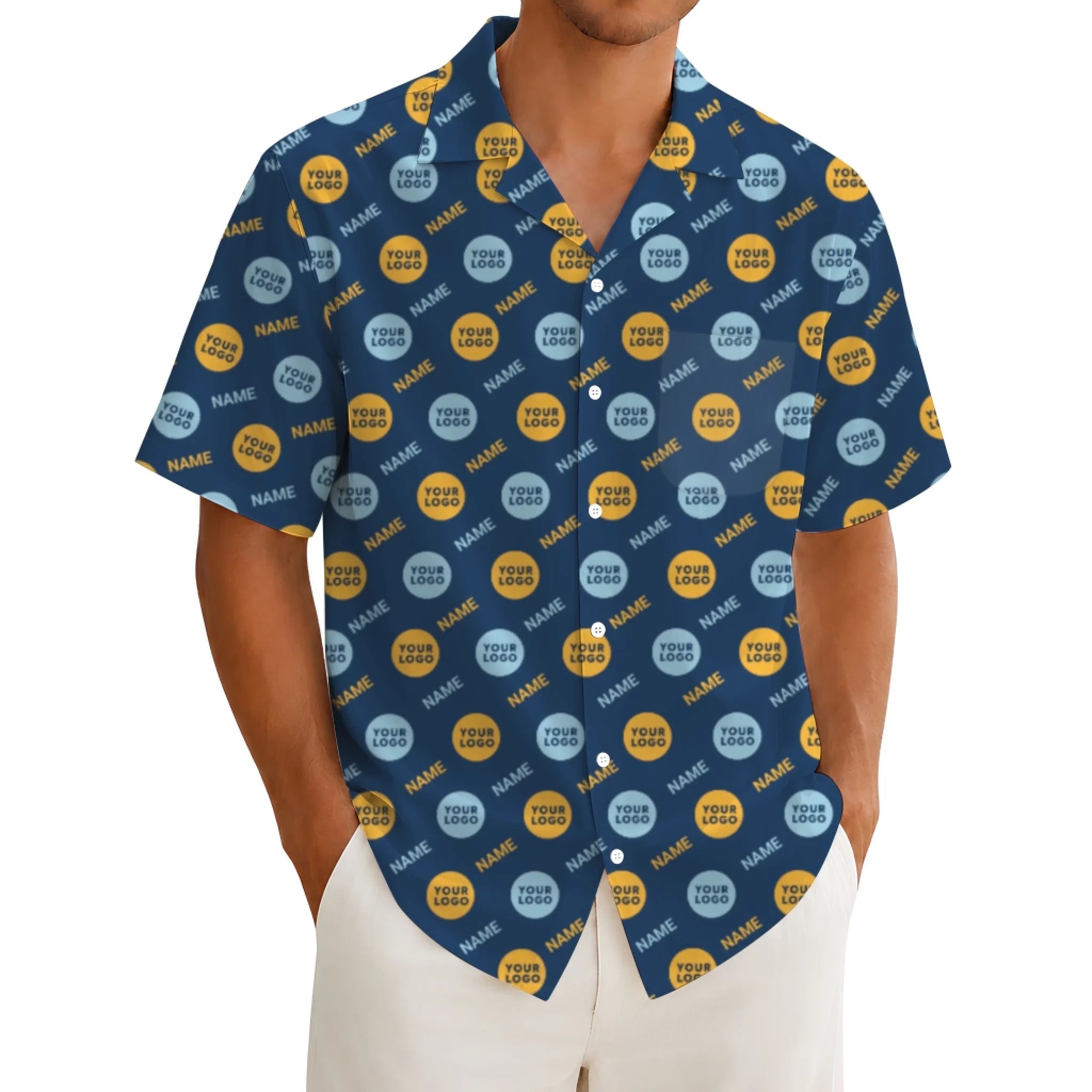 Custom Company Logo And Employee Name Hawaiian Shirt - Mako Hawaiian