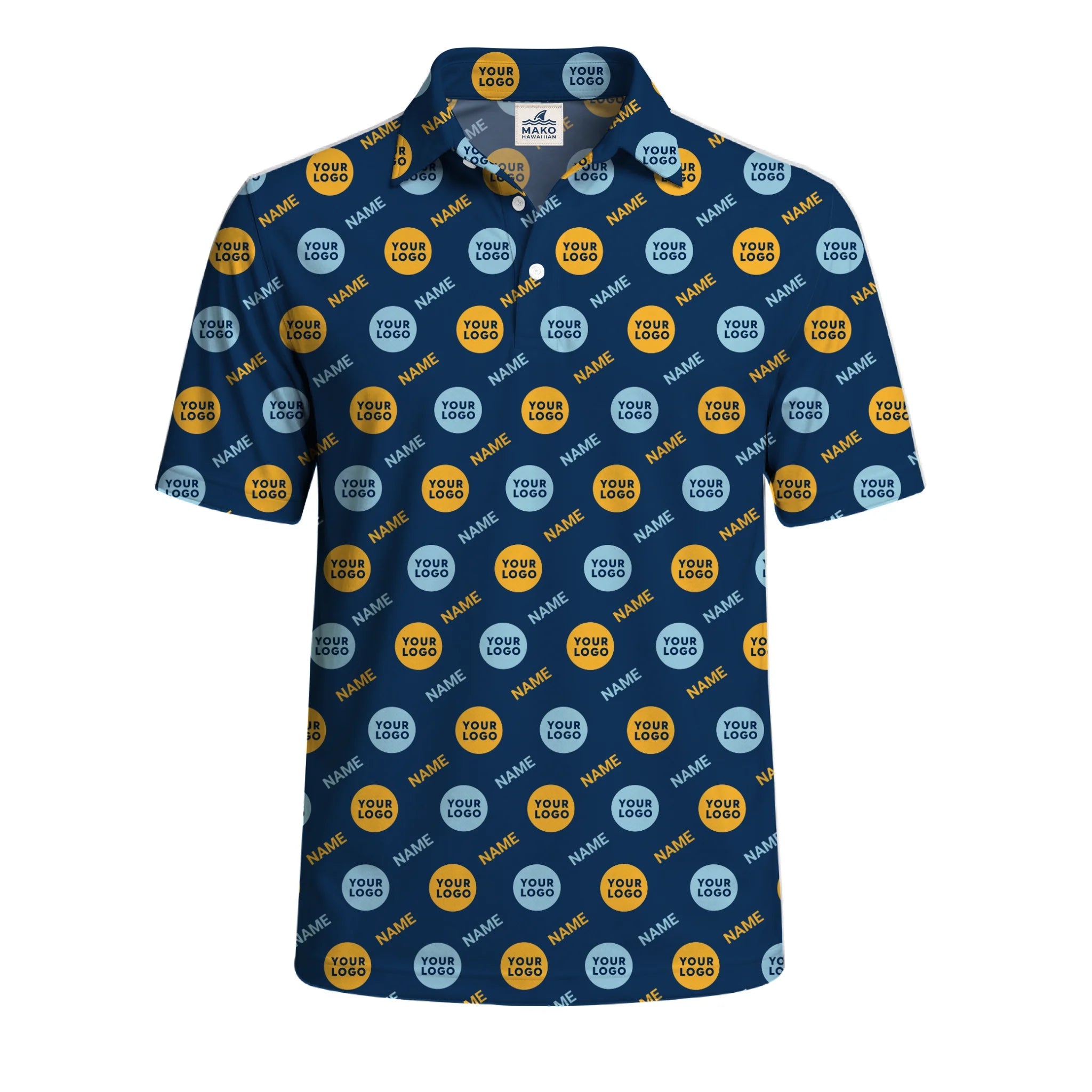 Custom Company Logo And Employee Name Polo Shirt - Mako Hawaiian