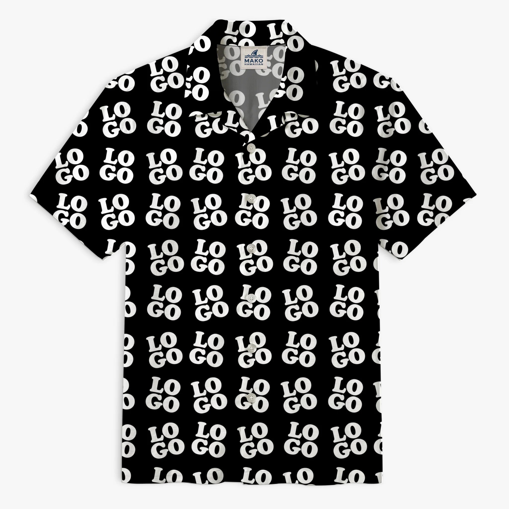 Custom Company Logo Button Up Shirt For Teams - Mako Hawaiian