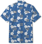 Custom Company Logo Hibiscus Blue Hawaiian Shirt - Mako Hawaiian