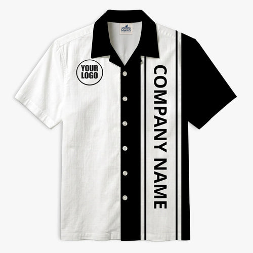 Custom Company Logo Stripe Uniform Hawaiian Shirt - Mako Hawaiian