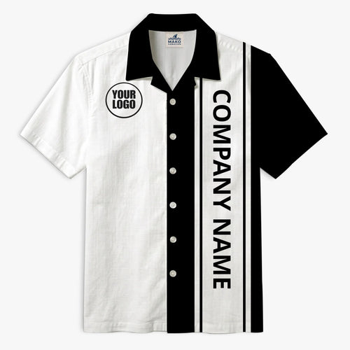 Custom Company Logo Stripe Uniform Hawaiian Shirt - Mako Hawaiian