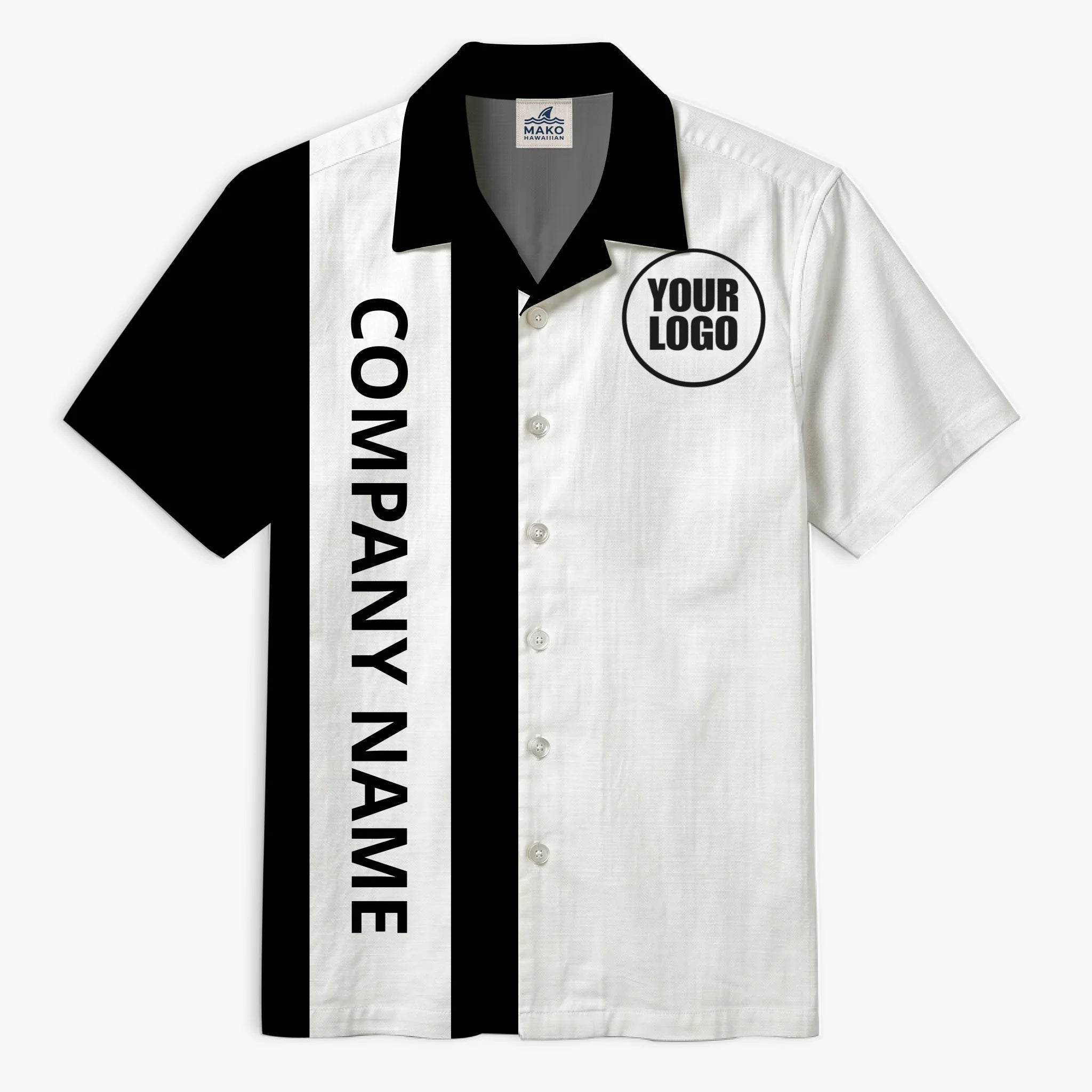 Custom Corporate Hawaiian Shirt With Logo - Mako Hawaiian
