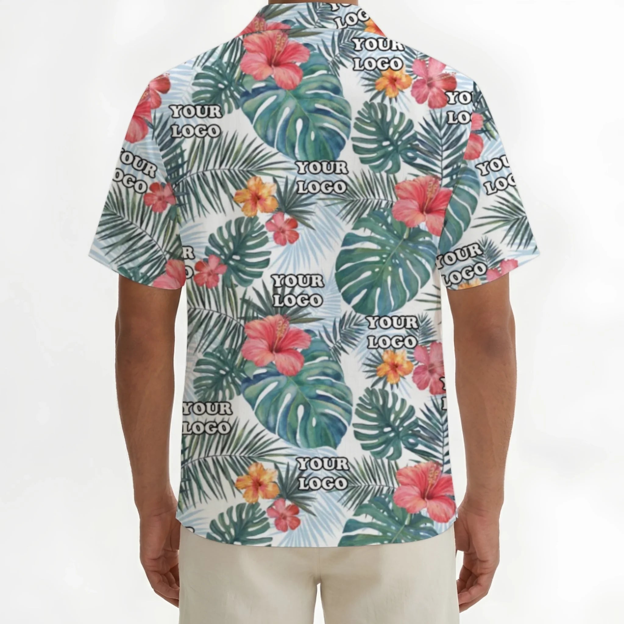 Custom Floral Hibiscus Hawaiian Shirt With Logo For Teams - Mako Hawaiian