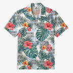 Custom Floral Hibiscus Hawaiian Shirt With Logo For Teams - Mako Hawaiian