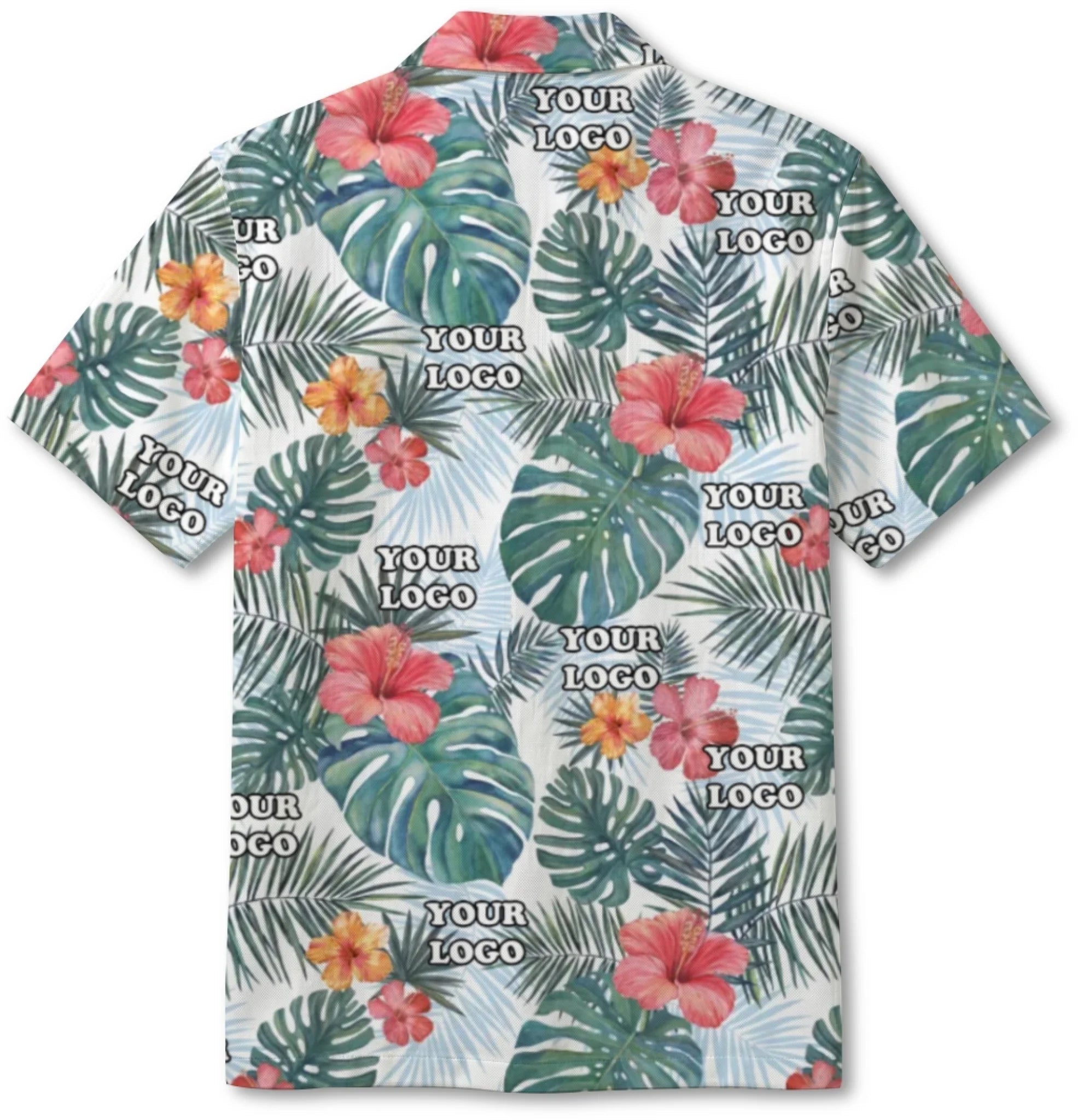 Custom Floral Hibiscus Hawaiian Shirt With Logo For Teams - Mako Hawaiian