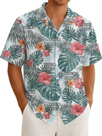 Custom Floral Hibiscus Hawaiian Shirt With Logo For Teams - Mako Hawaiian
