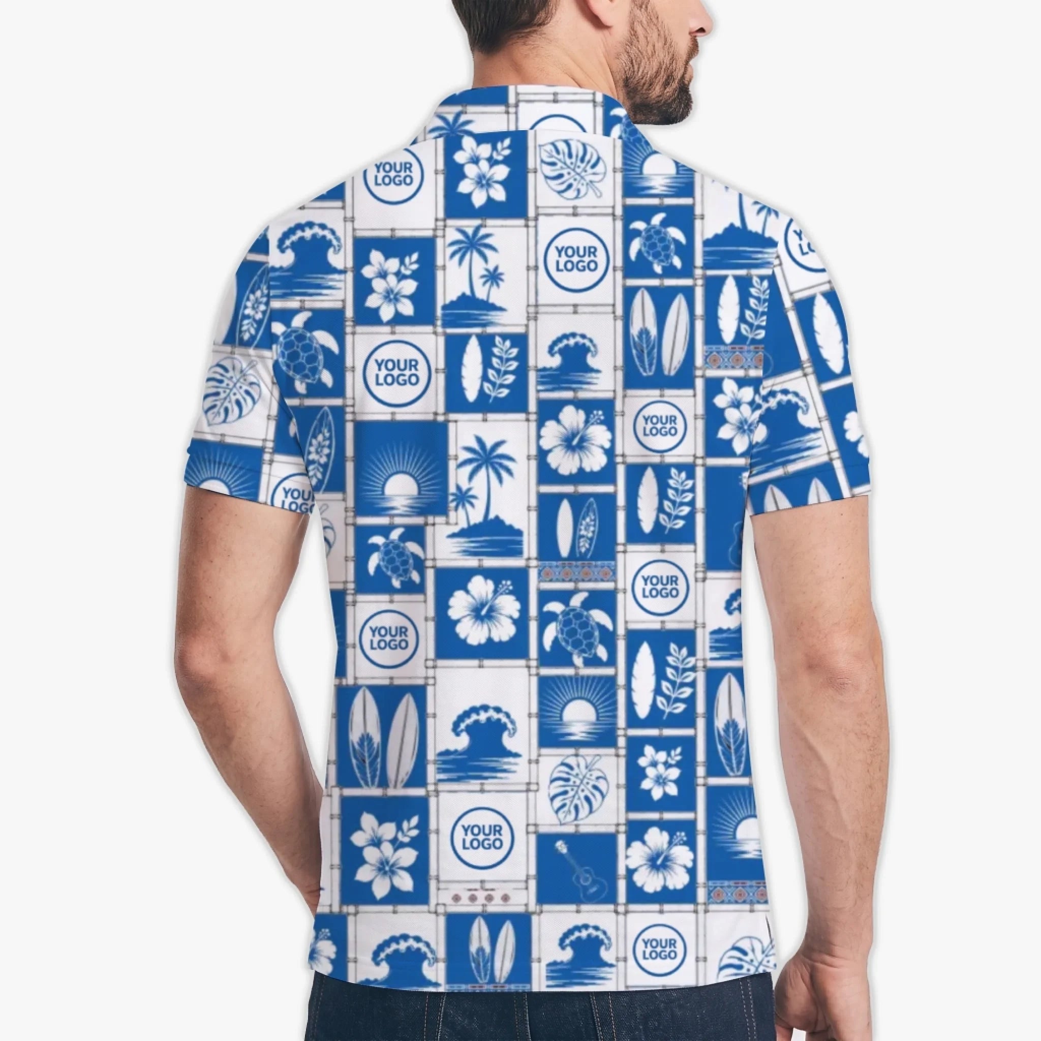 Custom Hibiscus Polo Shirt With Preview - Mako Hawaiian
