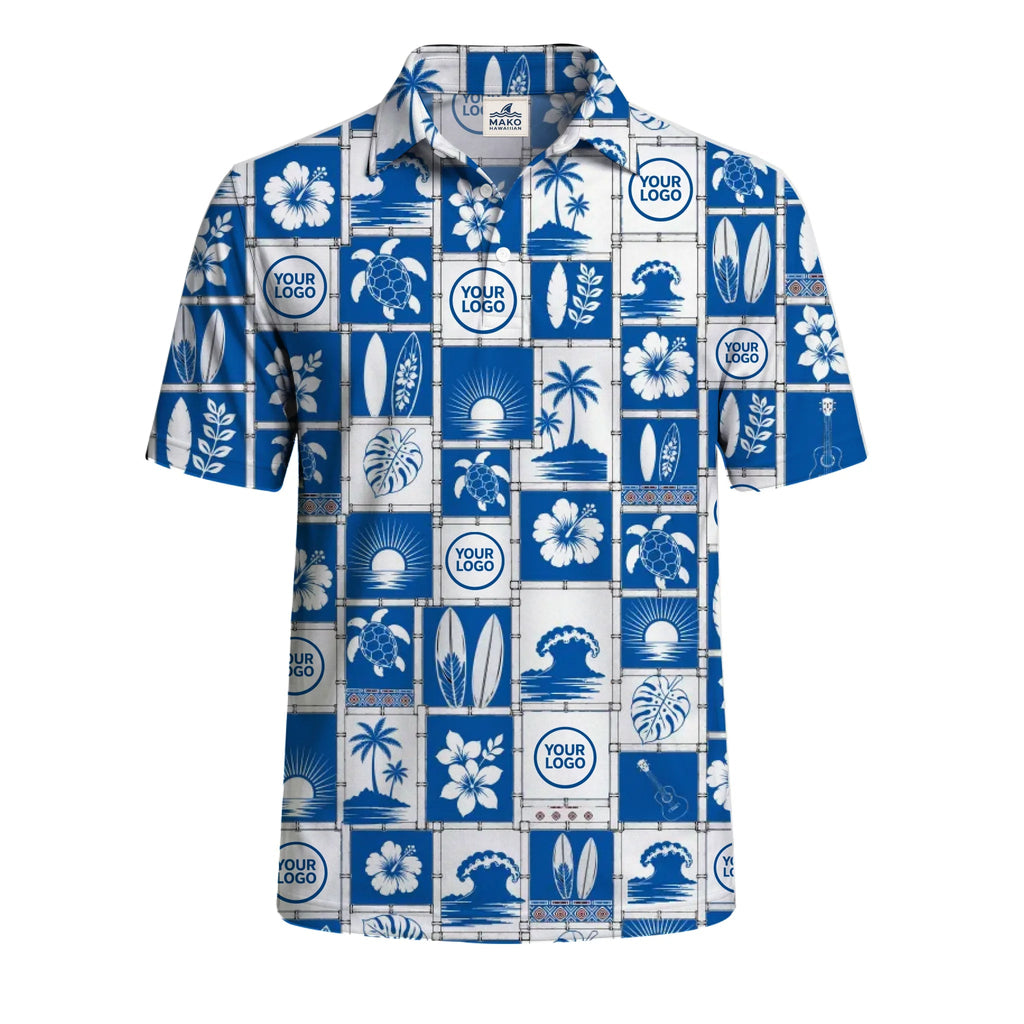 Custom Hibiscus Polo Shirt With Preview - Mako Hawaiian