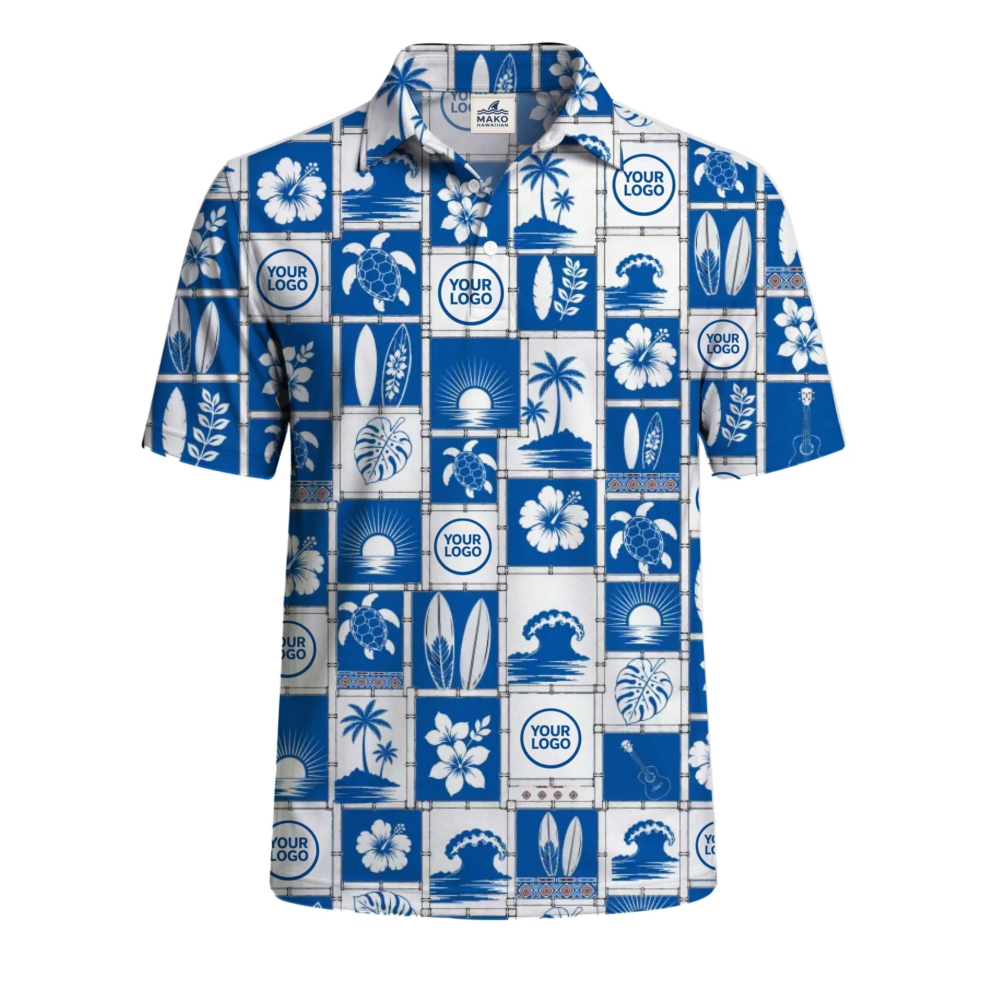 Custom Hibiscus Polo Shirt With Preview - Mako Hawaiian