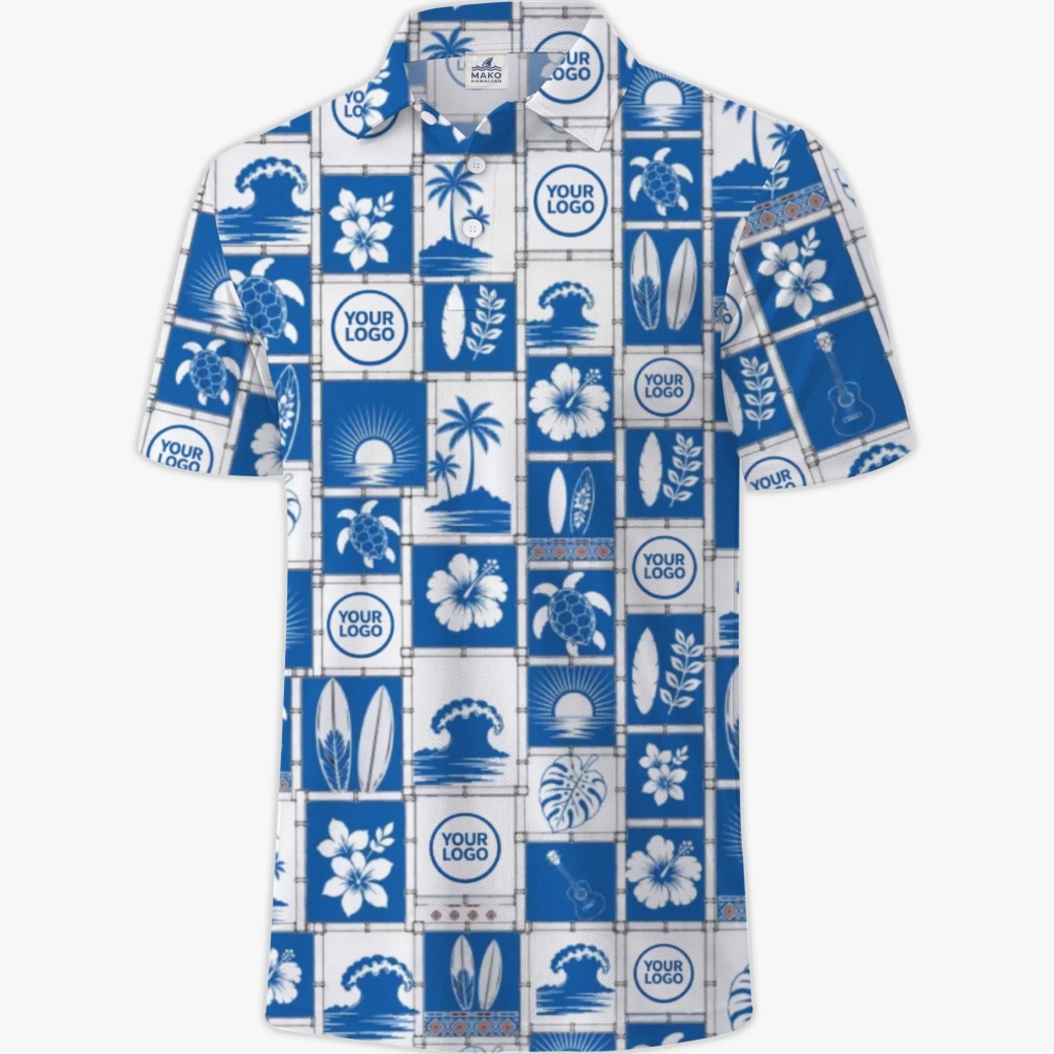 Custom Hibiscus Polo Shirt With Preview - Mako Hawaiian
