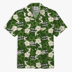 Custom Logo Hibiscus Green Aloha Shirt For Team - Mako Hawaiian