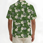 Custom Logo Hibiscus Green Aloha Shirt For Team - Mako Hawaiian