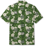 Custom Logo Hibiscus Green Aloha Shirt For Team - Mako Hawaiian
