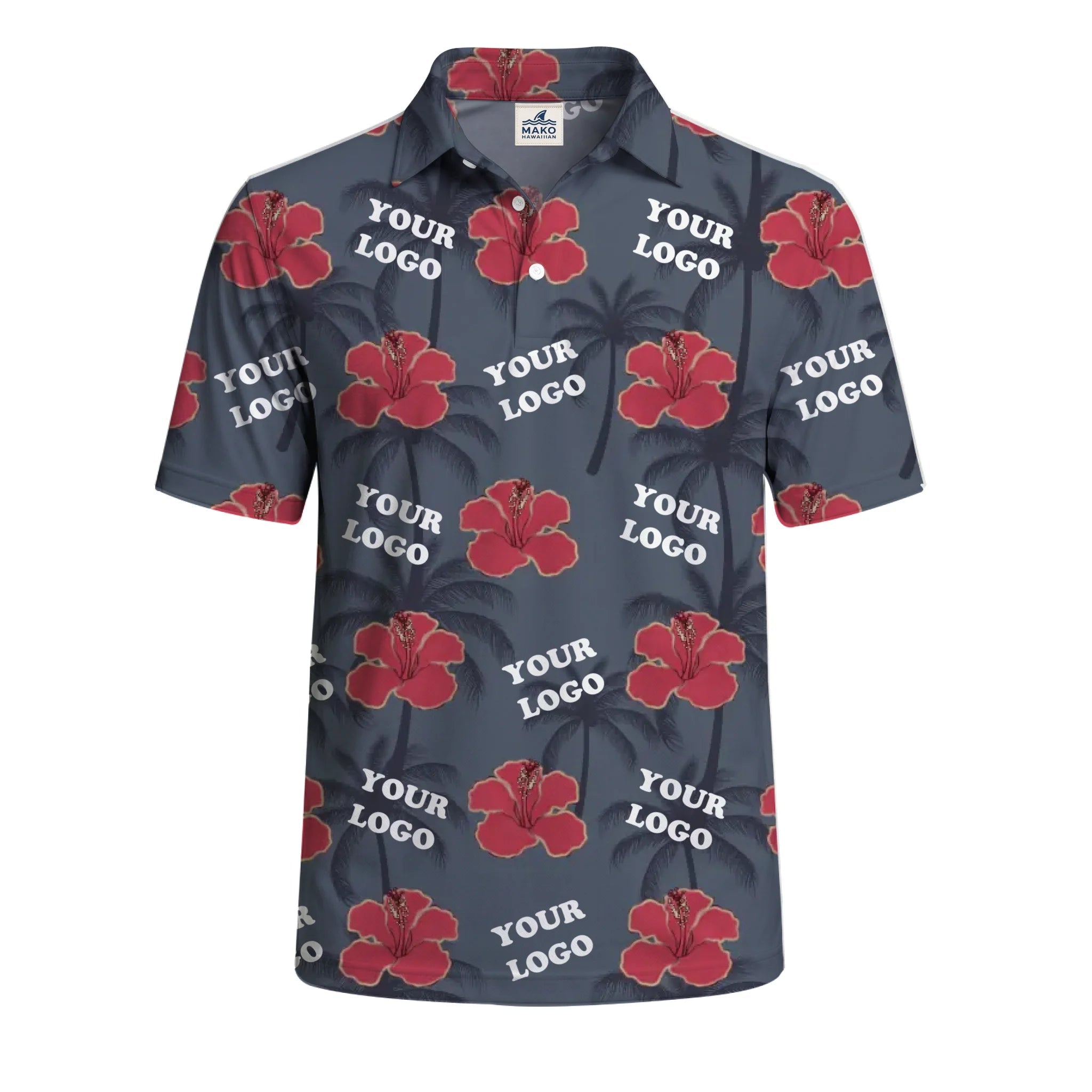 Custom Logo Tropical Team Polo Shirt For Bulk Orders - Mako Hawaiian