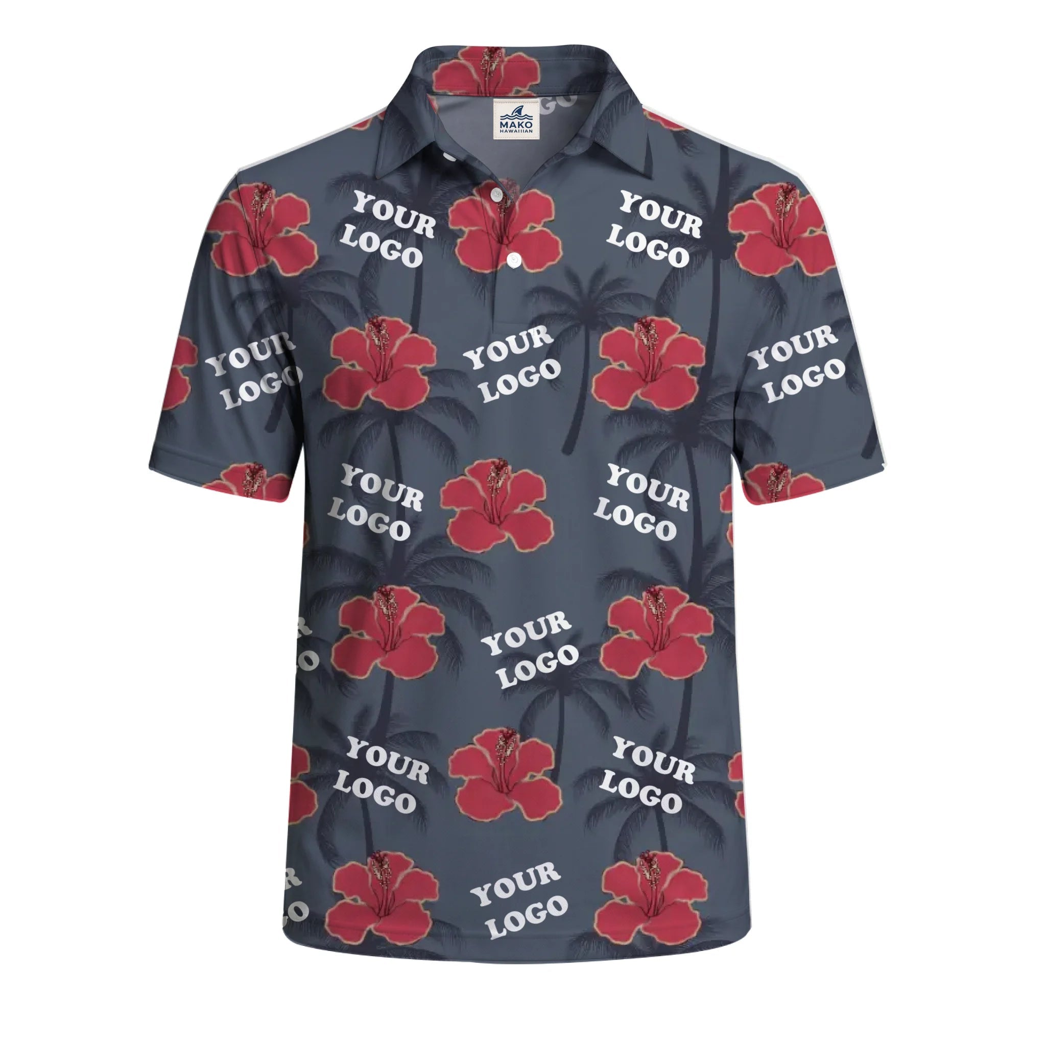 Custom Logo Tropical Team Polo Shirt For Bulk Orders - Mako Hawaiian