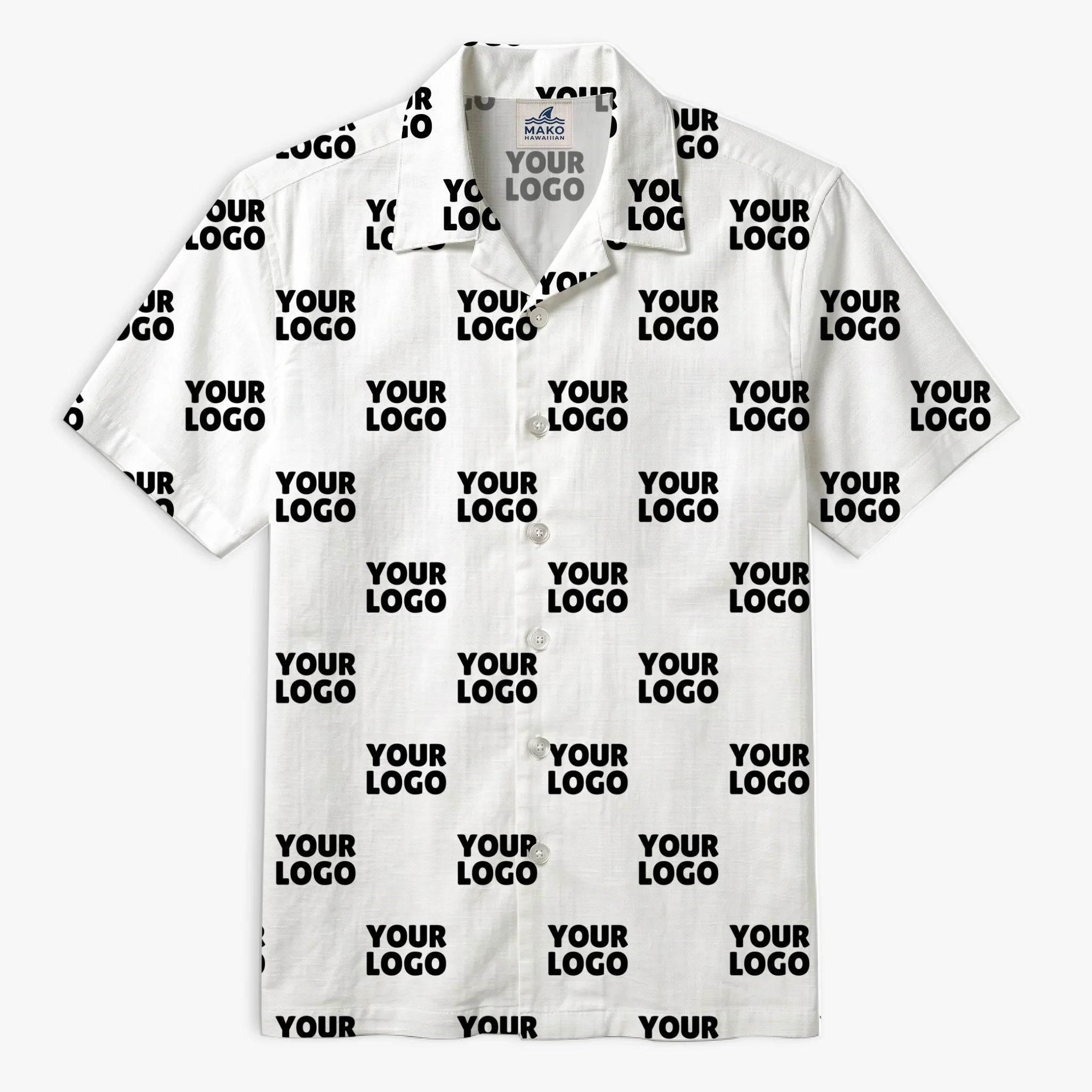 Custom Multiple Logo Company Button Up Shirt - Mako Hawaiian
