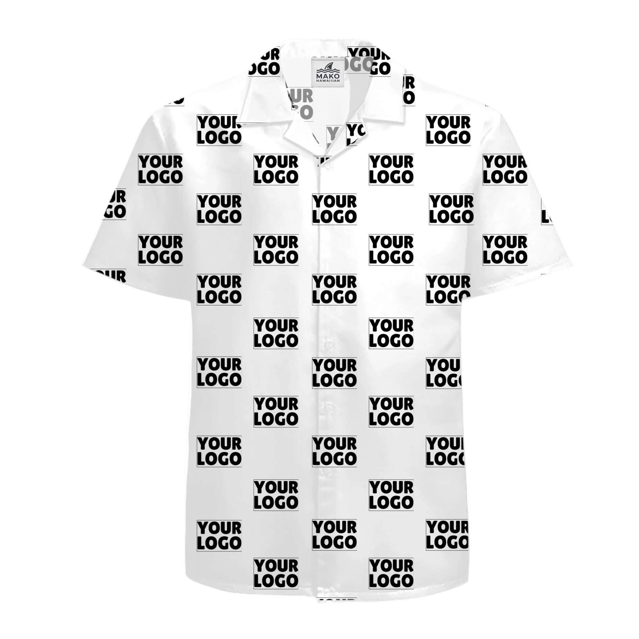 Custom Multiple Logo Company Button Up Shirt - Mako Hawaiian