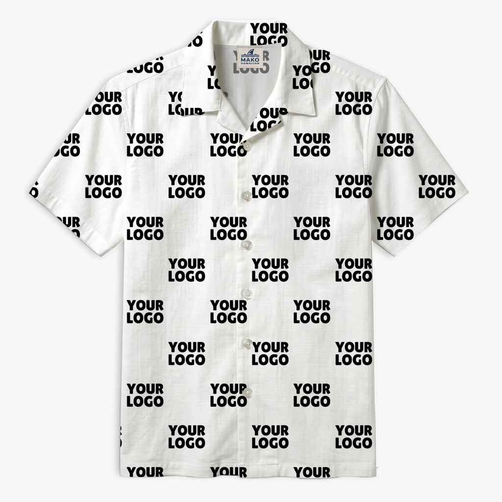 Custom Multiple Logo Company Button Up Shirt - Mako Hawaiian