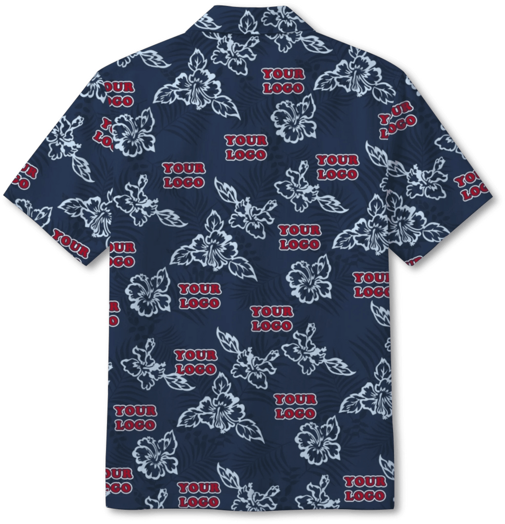 Custom Navy Hibiscus Hawaiian Shirt With Live Preview - Mako Hawaiian