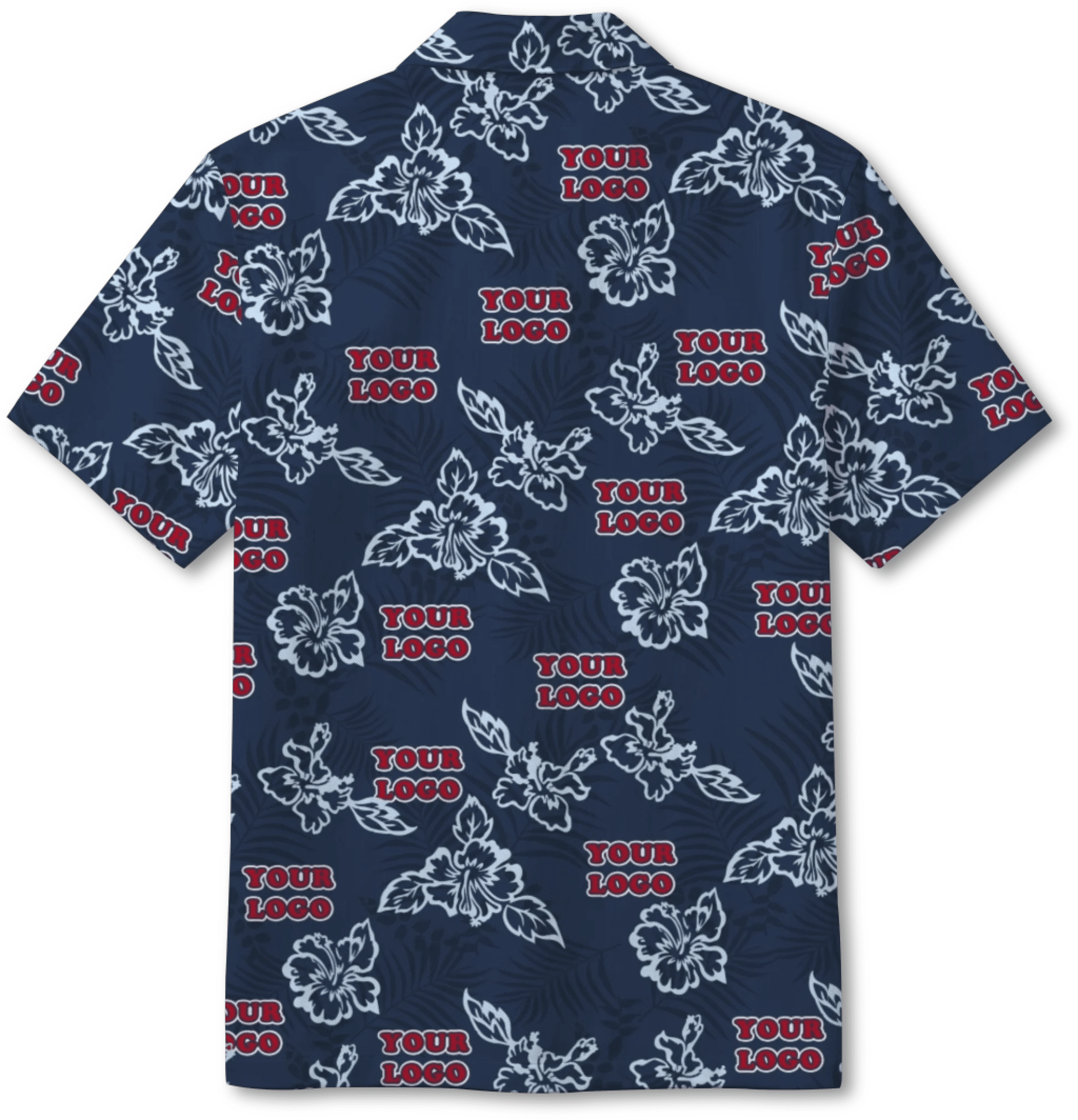 Custom Navy Hibiscus Hawaiian Shirt With Live Preview - Mako Hawaiian