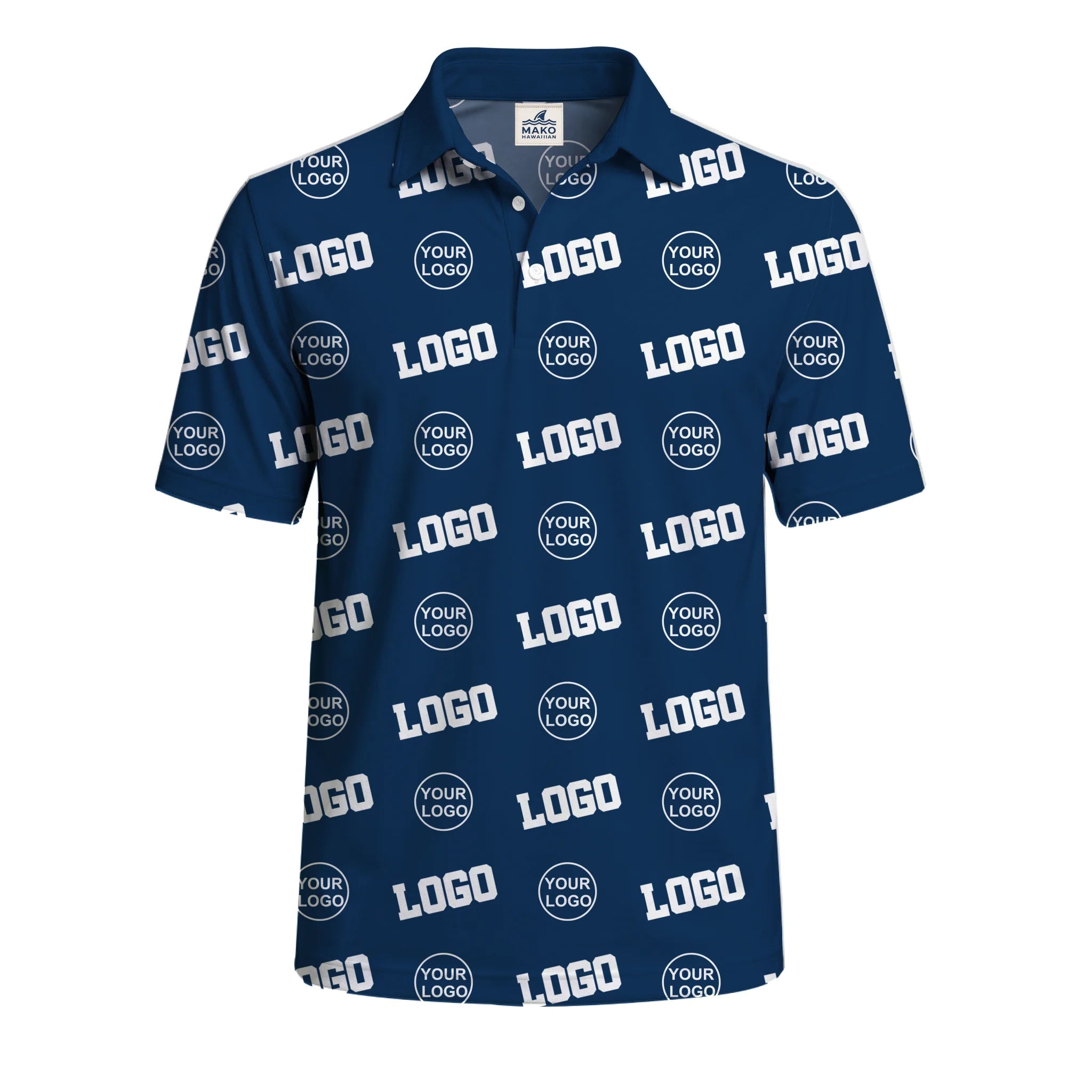 Custom Office Team Logo Polo Shirt - Mako Hawaiian
