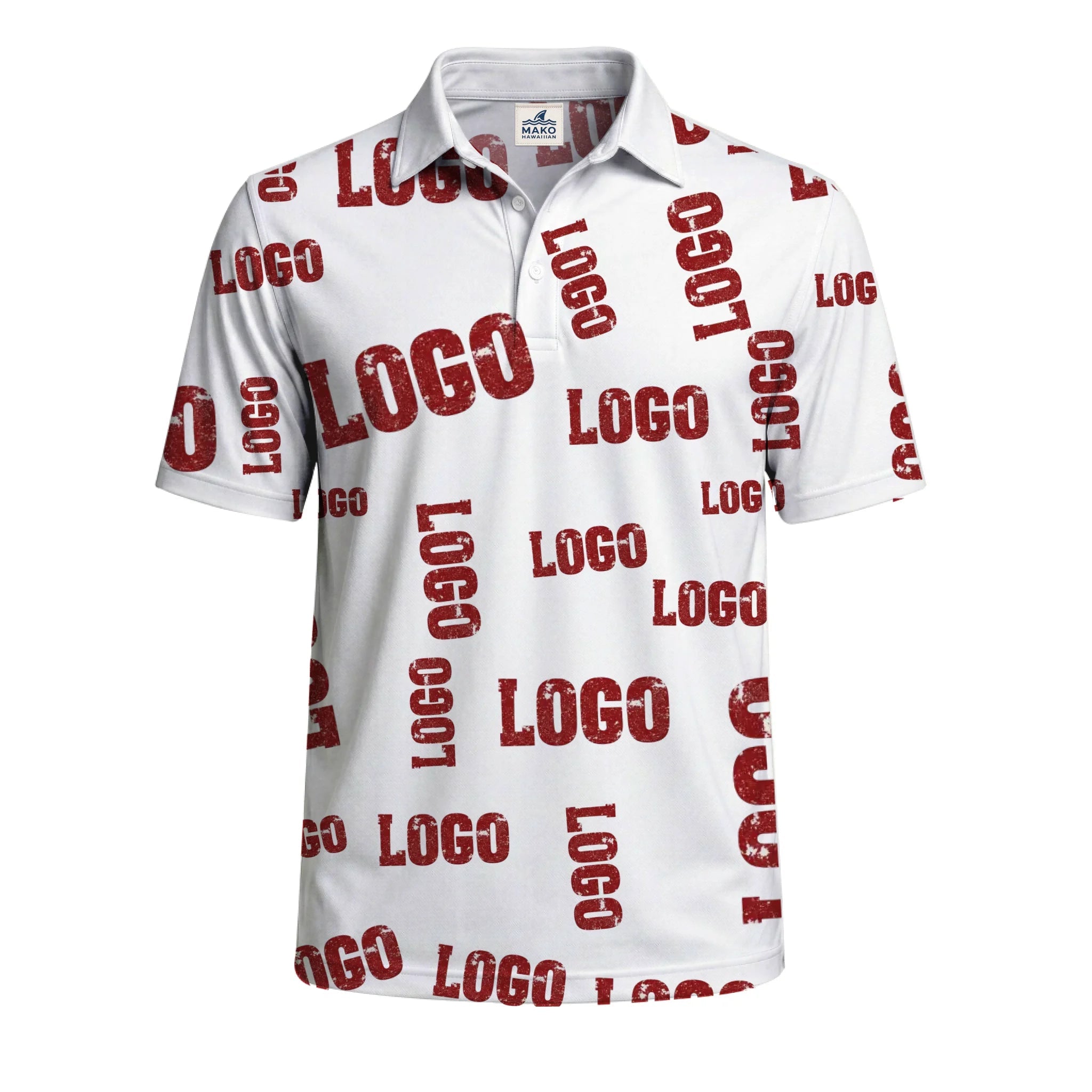 Custom Polo Shirt With Logo Mashup Design - Mako Hawaiian