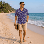 Custom Purple Hibiscus Hawaiian Shirt With Live Preview - Mako Hawaiian