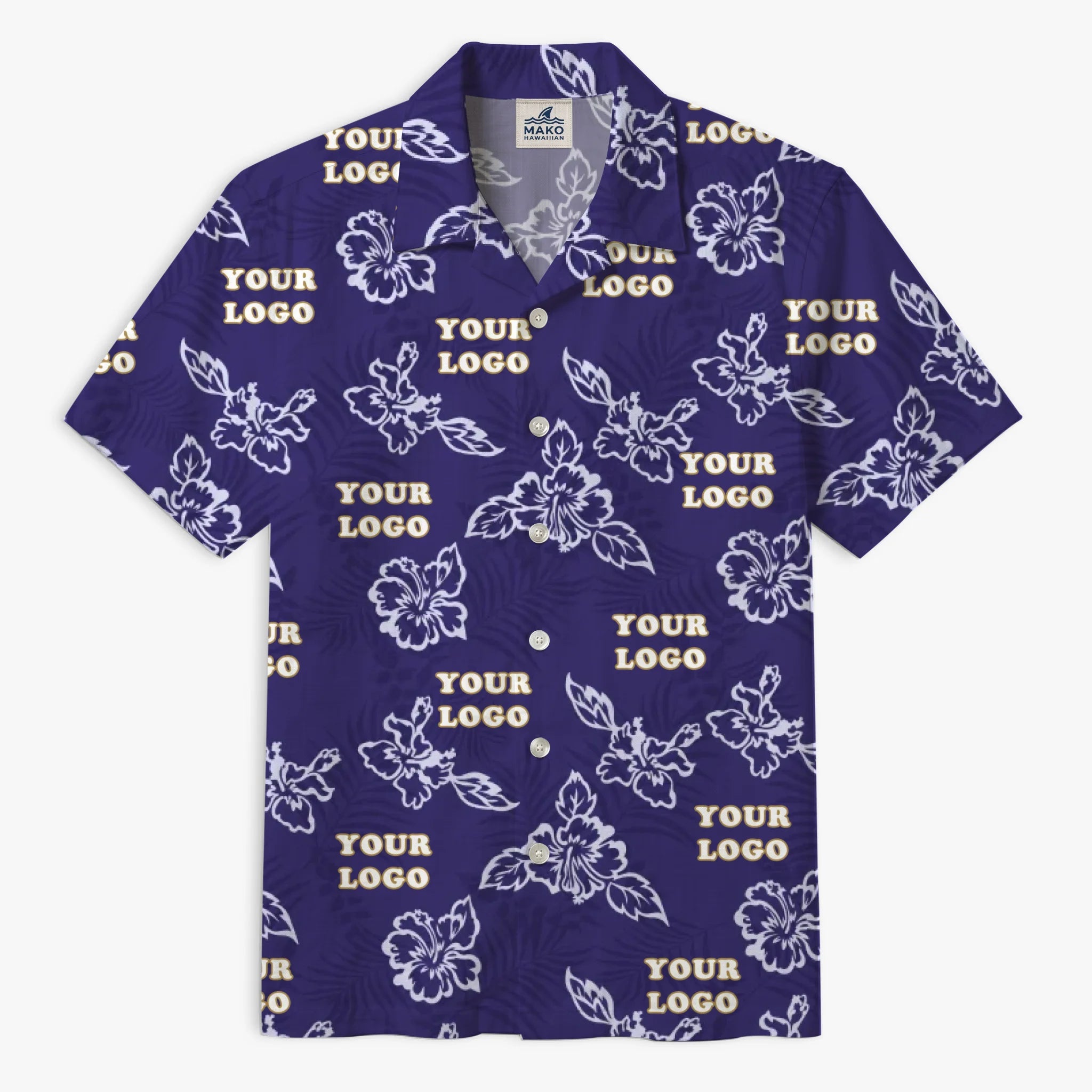 Custom Purple Hibiscus Hawaiian Shirt With Live Preview - Mako Hawaiian